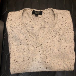 Cashmere V-neck Sweater, M, Marled